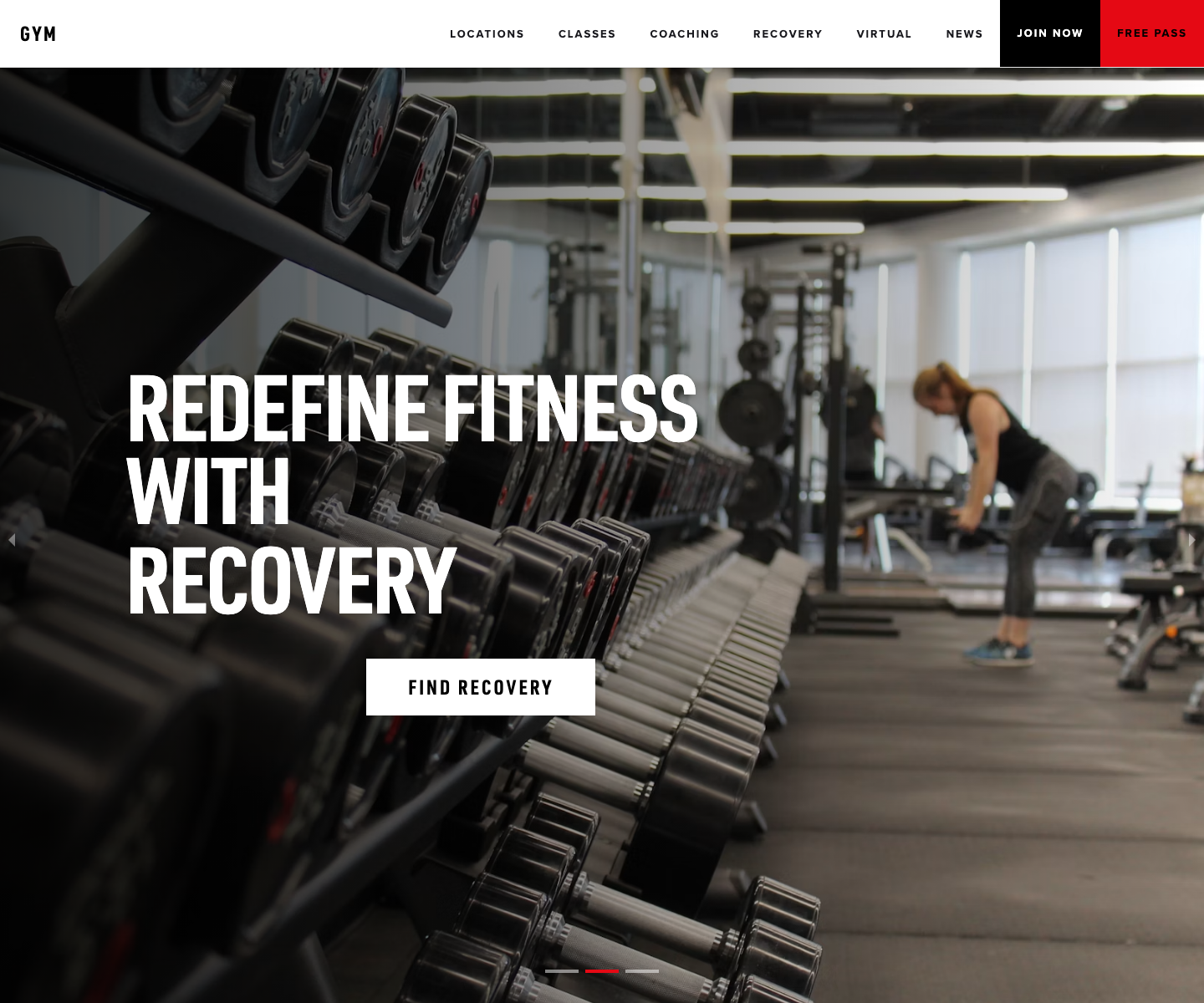 Gym Template website template screenshot